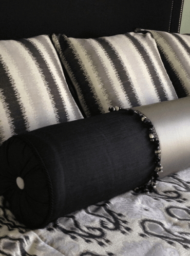 Bolster Pillow with Contrasting Color Insert and Trim