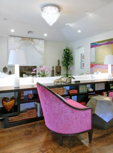 Pink Velvet from Shumacher for Arm Chairs Upholstery in Living Room