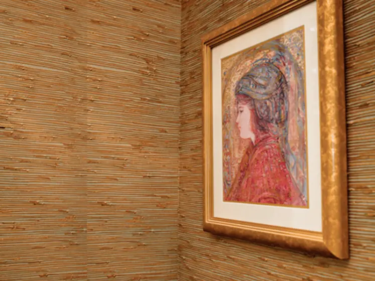Natural textured grasscloth wallcovering by Thibaut, PaperWorks Plus