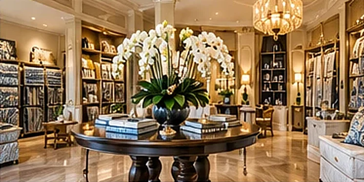 Designer wallcovering books and fabric displays in the PaperWorks Plus showroom, Jupiter FL