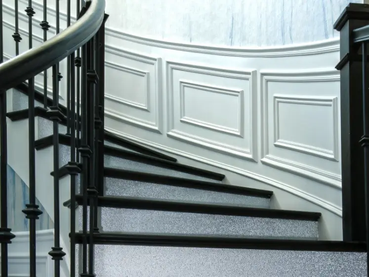 Glassbeaded Wallcovering by Maya Romanoff for Accents on the Stairway | PaperWorks Plus, Jupiter FL