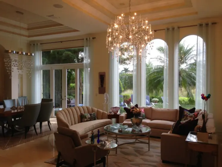 Sheer Drapery Panels with Grommets, Brushed Nickel Drapery Hardware | PaperWorks Plus, Jupiter FL