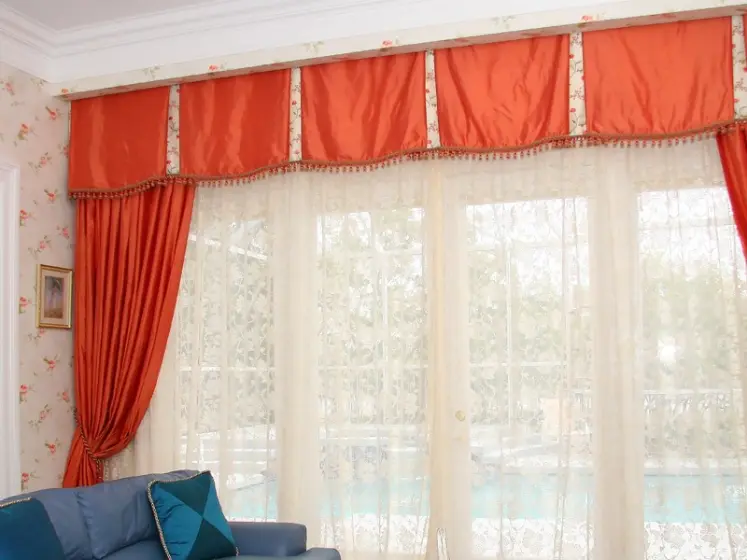 Pleated Natural Silk Valance & Draperies Color Coordinated with Wallpaper, Ralph Lauren Lace Sheer Draperies | PaperWorks Plus, Jupiter FL