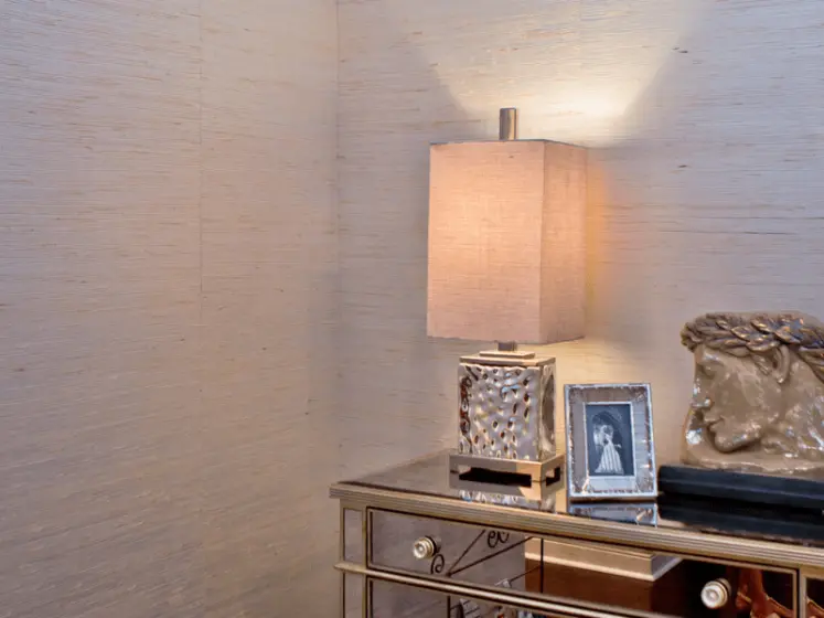 Textured Natural Grass Wallpaper with Silver Foil Background by York | PaperWorks Plus, Jupiter FL