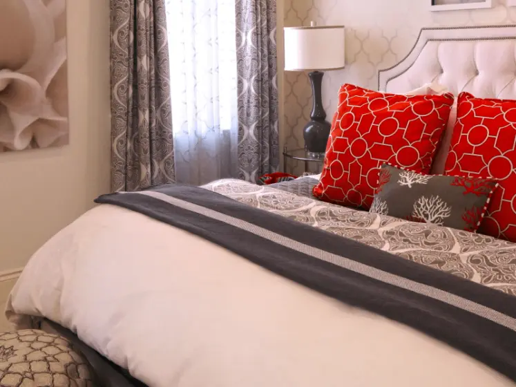 Custom Made Bedding: Coral Color Square Pillows, Lumbar Pillow with Coral Design | PaperWorks Plus, Jupiter FL