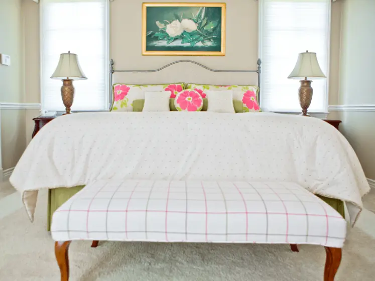 Color Coordinated Bedding and Ottoman, Fabrics by Anna French | PaperWorks Plus, Jupiter FL