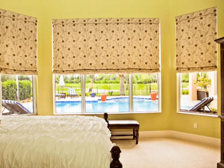 Custom Flat Roman Shades, Fabric by Norbar Fabrics | PaperWorks Plus, Jupiter FL